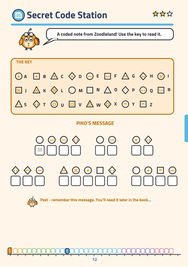 Secret Code Station — decode Piko’s message with a symbol key