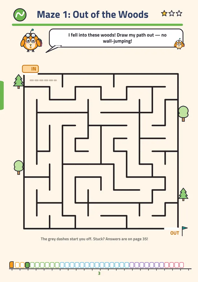 Maze 1: Out of the Woods — a forest maze activity page